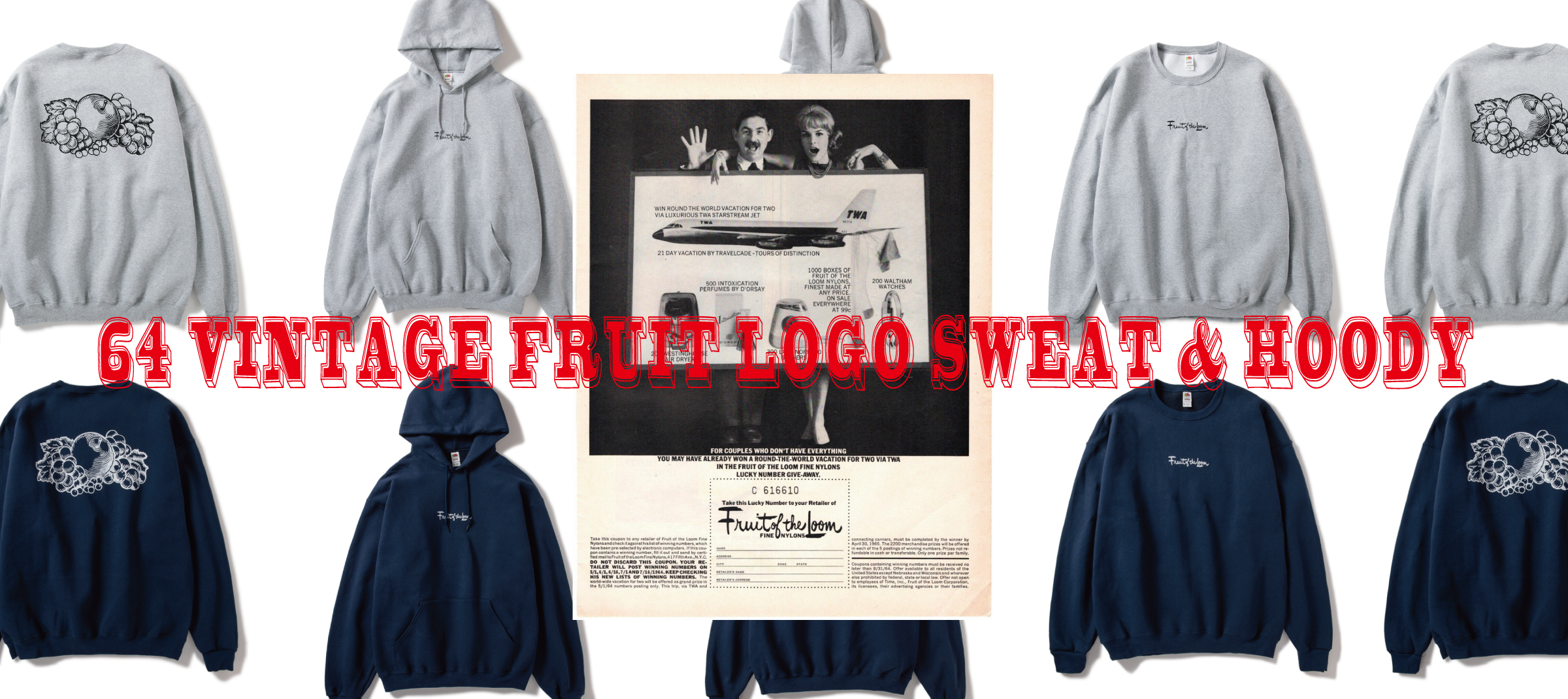 64 VINTAGE FRUIT LOGO SWEAT & HOODY | FRUIT OF THE LOOM（フルーツ ...